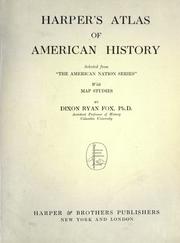 Cover of: Harper's atlas of American history, selected from "The American nation series," with map studies.