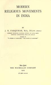 Cover of: Modern religious movements in India by J. N. Farquhar