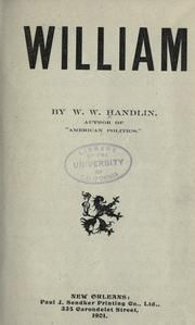 Cover of: William. by W. W. Handlin