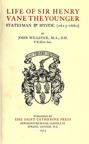 Life of Sir Henry Vane the Younger by Willcock, John