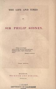 The life and times of Sir Philip Sidney by S. M. Henry Davis
