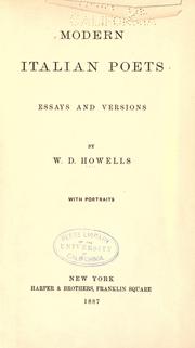 Cover of: Modern Italian poets by William Dean Howells