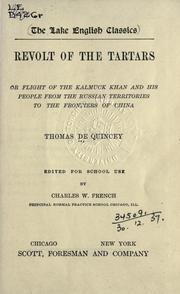 Cover of: Revolt of the Tartars by Thomas De Quincey