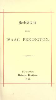 Cover of: Selections from Isaac Penington.