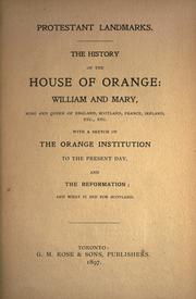 The history of the House of Orange by R. B.