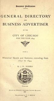 General directory and business advertiser of the city of Chicago for the year 1844