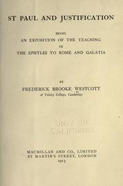 Cover of: St. Paul and justification by Frederick Brooke Westcott