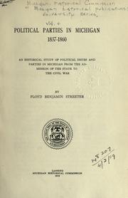 Cover of: Political parties in Michigan, 1837-1860. by Streeter, Floyd Benjamin