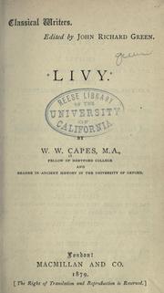 Cover of: Livy. by W. W. Capes, W. W. Capes