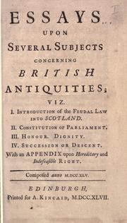 Cover of: Essays upon several subjects concerning British antiquities by Henry Home Lord Kames