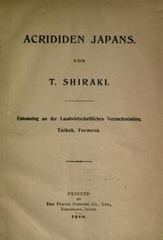 Cover of: Acrididen Japans by Tokuichi Shiraki, Tokuichi Shiraki