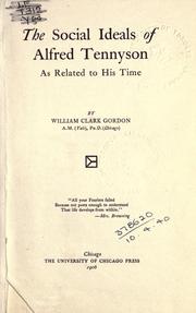 Cover of: The Social Ideals of Alfred Tennyson: As Related to His Time
