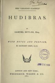 Cover of: Hudibras by Samuel Butler