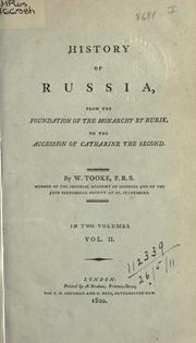 Cover of: History of Russia by Tooke, William, Tooke, William