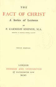 Cover of: The fact of Christ by Simpson, Patrick Carnegie