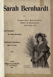 Cover of: Sarah Bernhardt by 