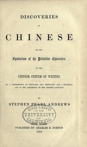 Cover of: Discoveries in Chinese by Stephen Pearl Andrews