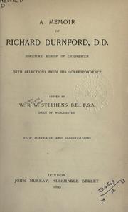 Cover of: memoir of Richard Durnford, D.D.: sometime Bishop of Chichester, with selections from his correspondence.