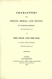 Cover of: Characters upon essays, moral and divine