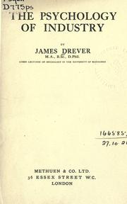 Cover of: The psychology of industry. by Drever, James