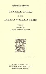 Cover of: General index to the American statesmen series by Theodore Clarke Smith
