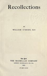 Cover of: Recollections. by O'Brien, William