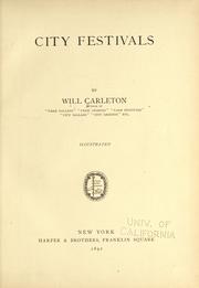 Cover of: City festivals by Will Carleton