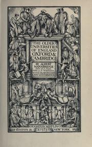 Cover of: The older universities of England: Oxford & Cambridge