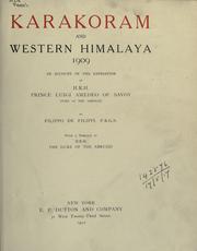 Cover of: Karakoram and Western Himalaya by Filippo De Filippi