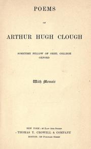 Cover of: Poems of Arthur Hugh Clough by Arthur Hugh Clough