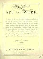 Cover of: Art and work