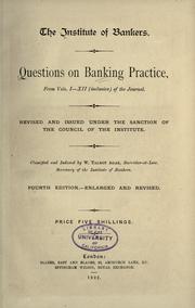 Cover of: Questions on banking practice from vols. I-XII: (inclusive) of the Journal.