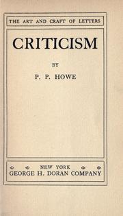 Cover of: Criticism