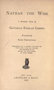 Cover of: Nathan the wise by Gotthold Ephraim Lessing