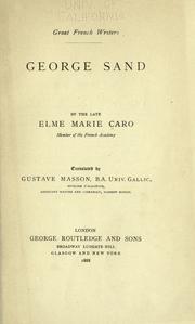 Cover of: George Sand. by Elme Marie Caro