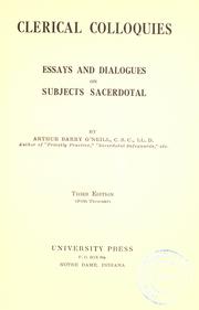 Cover of: Clerical colloquies: essays and dialogues on subjects sacerdotal