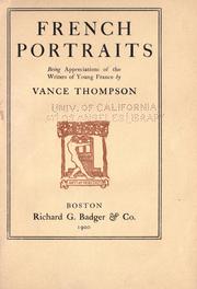 Cover of: French portraits by Vance Thompson, Vance Thompson