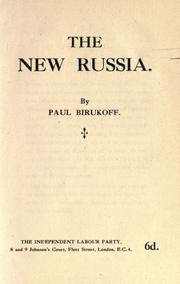Cover of: The new Russi by P. Biri͡ukov