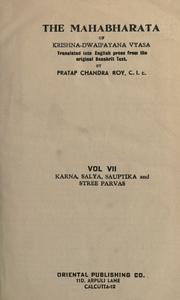 Cover of: The Mahabharata of Krishna-Dwaipayana Vyasa, Volume 7: Translated into English prose from the original Sanskrit Text