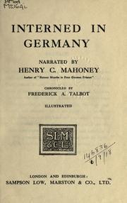 Cover of: Interned in Germany