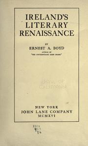 Cover of: Ireland's literary renaissance by Ernest Augustus Boyd