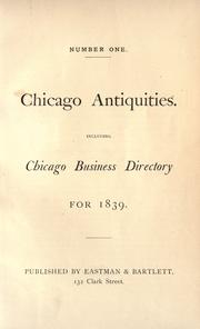 Cover of: Chicago antiquities by 