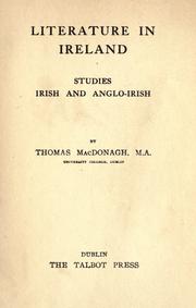 Cover of: Literature in Ireland by Thomas MacDonagh, Thomas MacDonagh