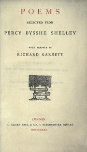 Cover of: Poems selected from Percy Bysshe Shelley