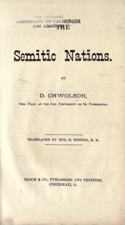 Cover of: The Semitic nations by Daniīl Avraamovich Khvol'son