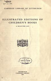 Cover of: Illustrated editions of children's books: a selected list.