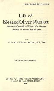 Cover of: Life of Blessed Oliver Plunket ... by Philip Callery, Philip Callery