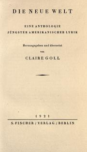 Cover of: neue Welt: eine Anthologie j©·ungster amerikanischer Lyrik