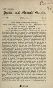 Cover of: Upon some properties of soils, which have grown a cereal crop and a leguminous crop for many years in succession.