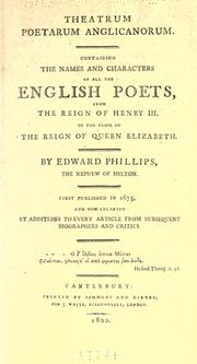 Cover of: Theatrum poetarum anglicanorum. by Phillips, Edward, Phillips, Edward